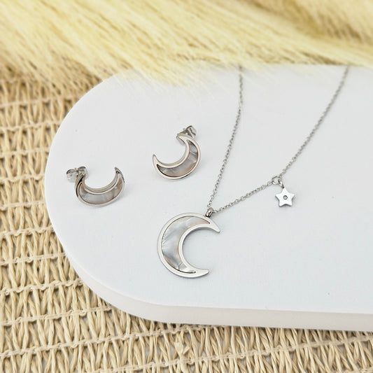 Moon Set Earrings & Necklace