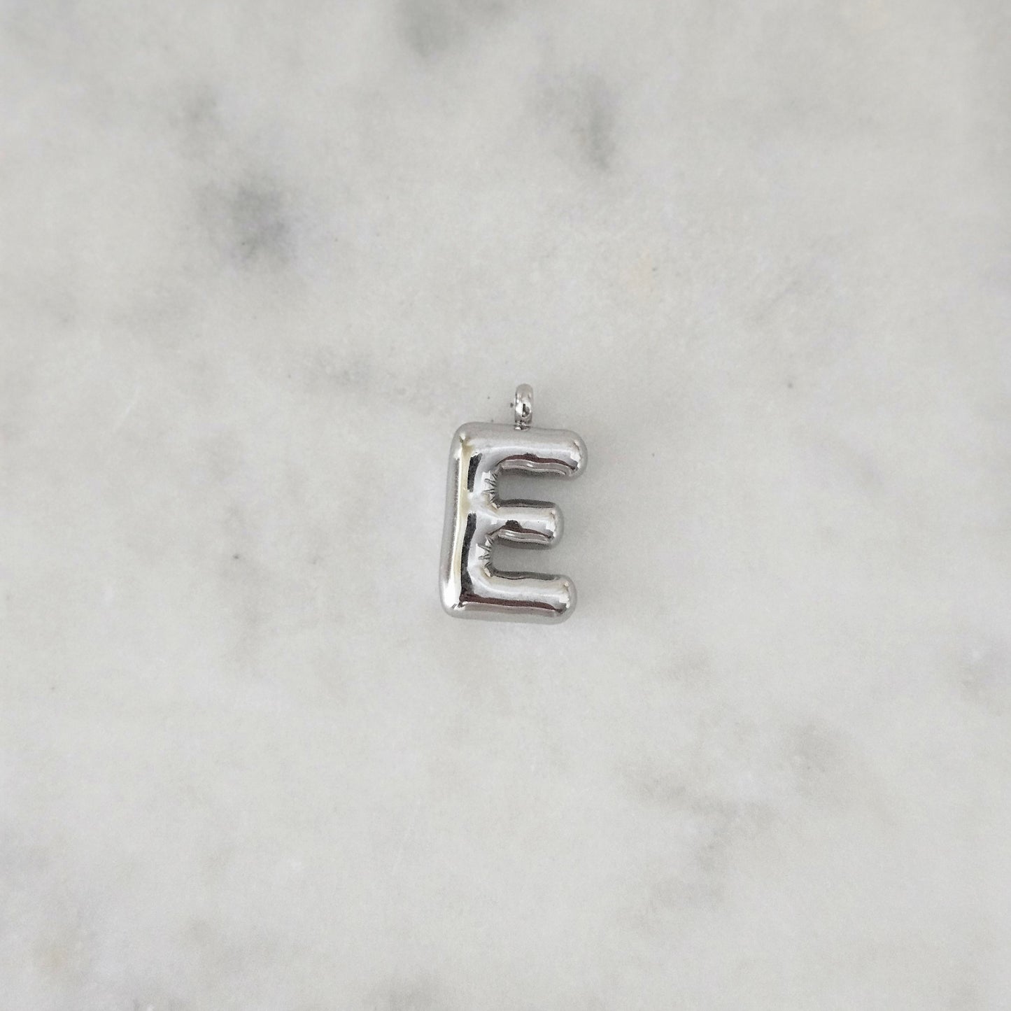 Bubble Letter (Silver) Charm