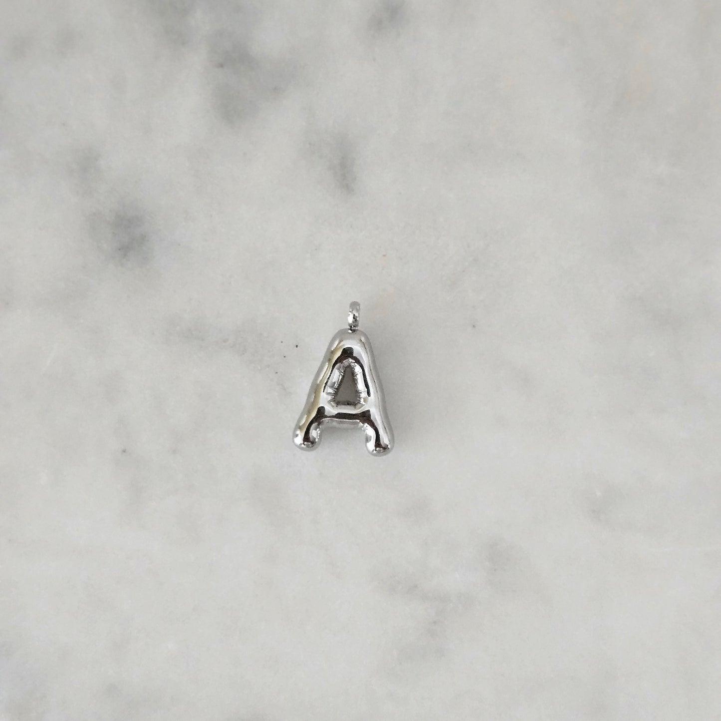 Bubble Letter (Silver) Charm