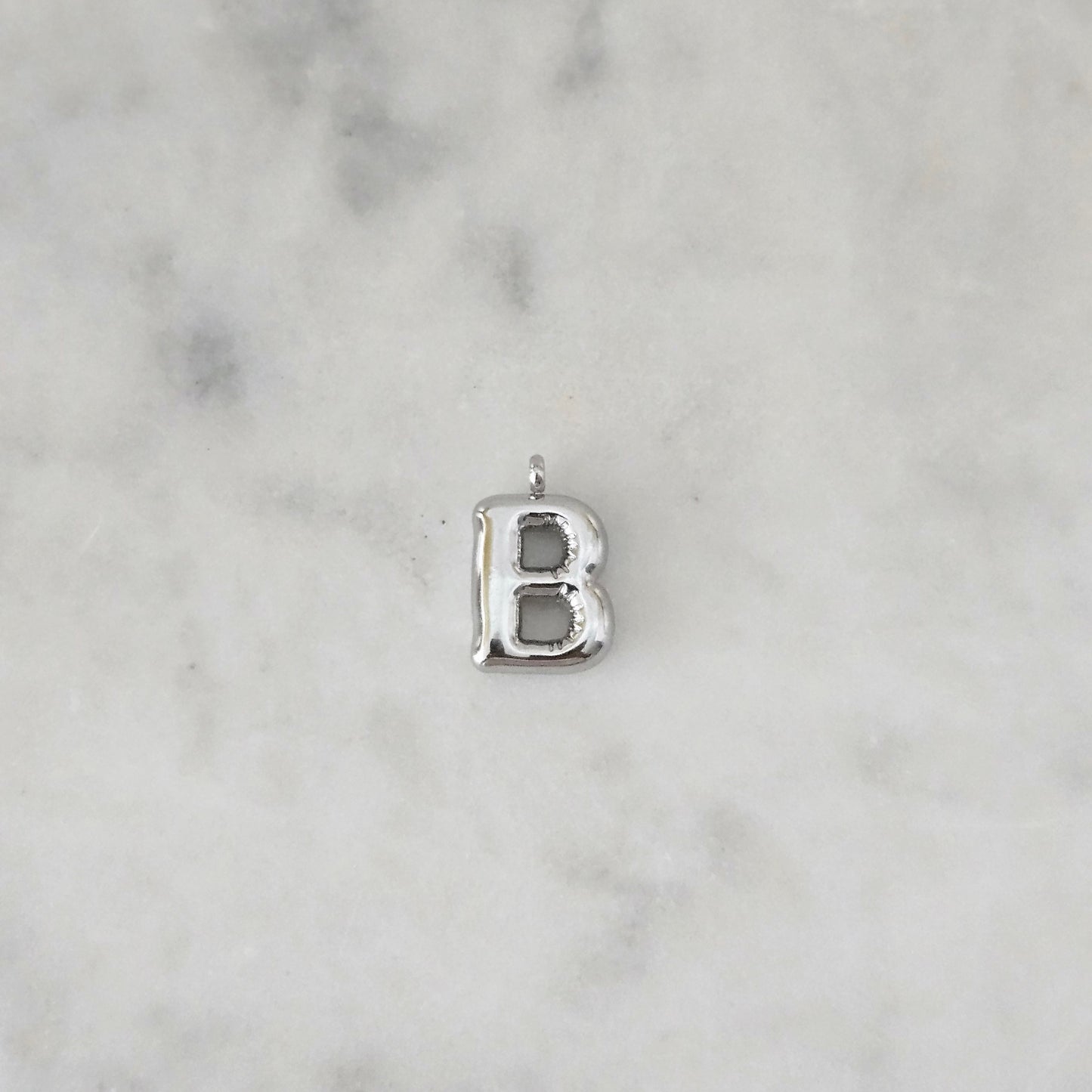 Bubble Letter (Silver) Charm