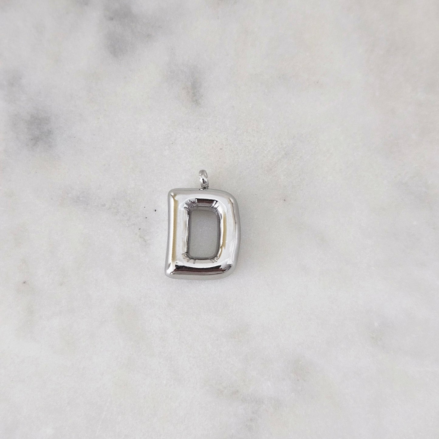 Bubble Letter (Silver) Charm