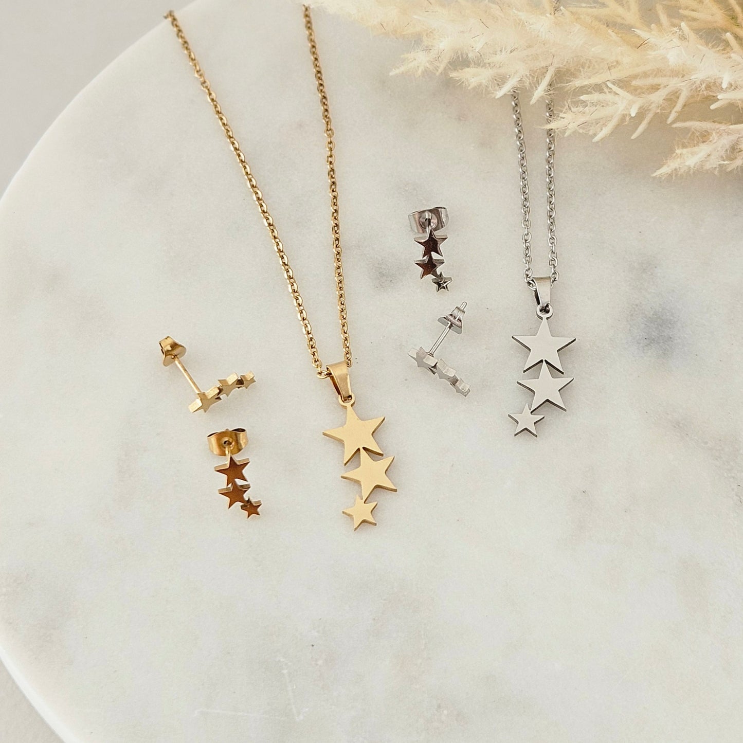 Star Set Necklace & Earring's