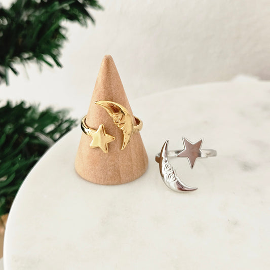 Moon & Star Ring